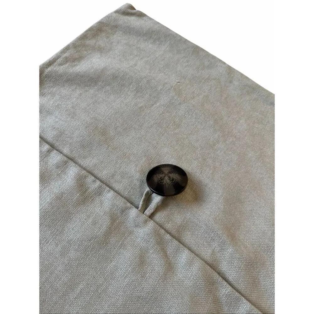 Pottery Barn Set of 2 Green Linen‎ Pillow Sham Covers Large Button 18